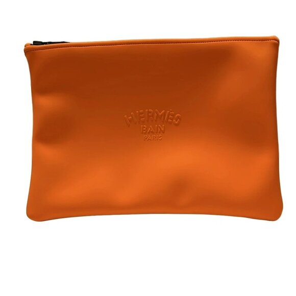 Auth HERMES Neovan PM Orange Polyamide Elastane None Pouch - Picture 1 of 5